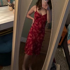 Red midi dress